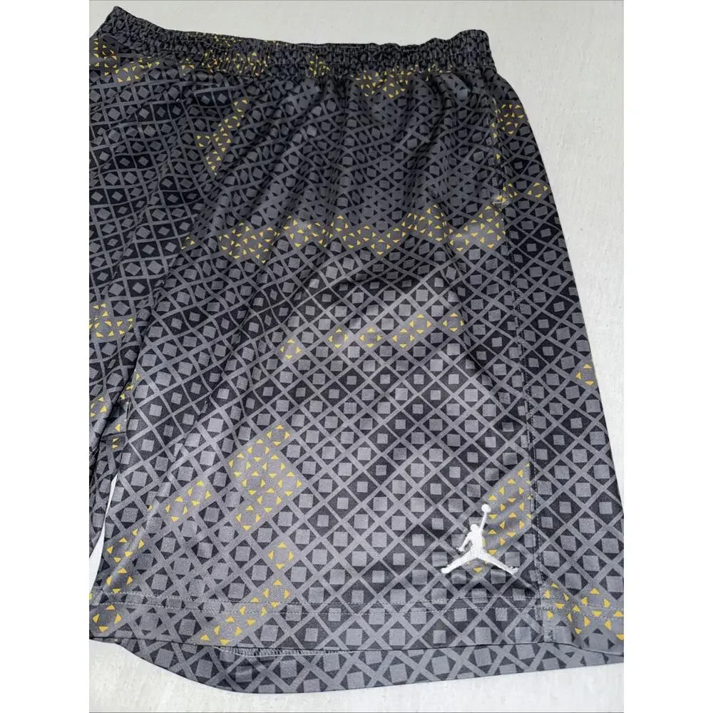 vintage jordan basketball shorts XL Y2K baggy fit geometric Gold Black Jumpman